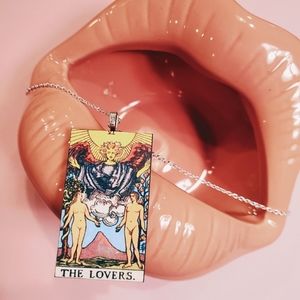 Lovers Tarot Card Necklace